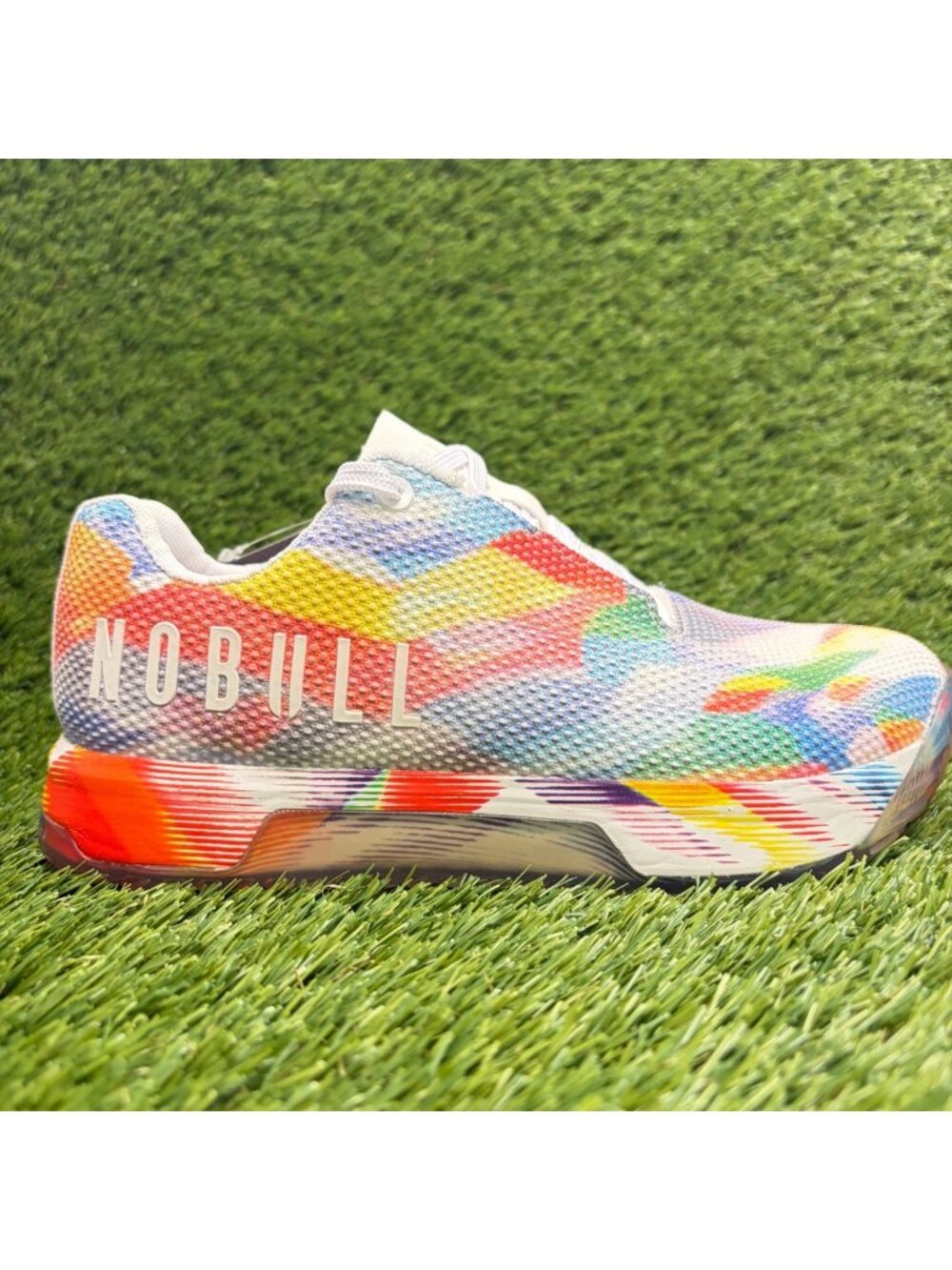 Nobull Journey Pride Moves Womens Size 7 White Orange Training Shoes Sneakers